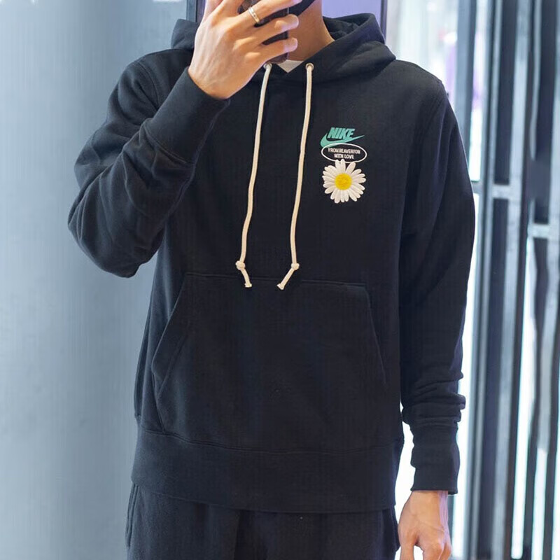 耐克(nike) nsw男子针织刺绣小雏菊印花运动休闲连帽卫衣 dm4994-113