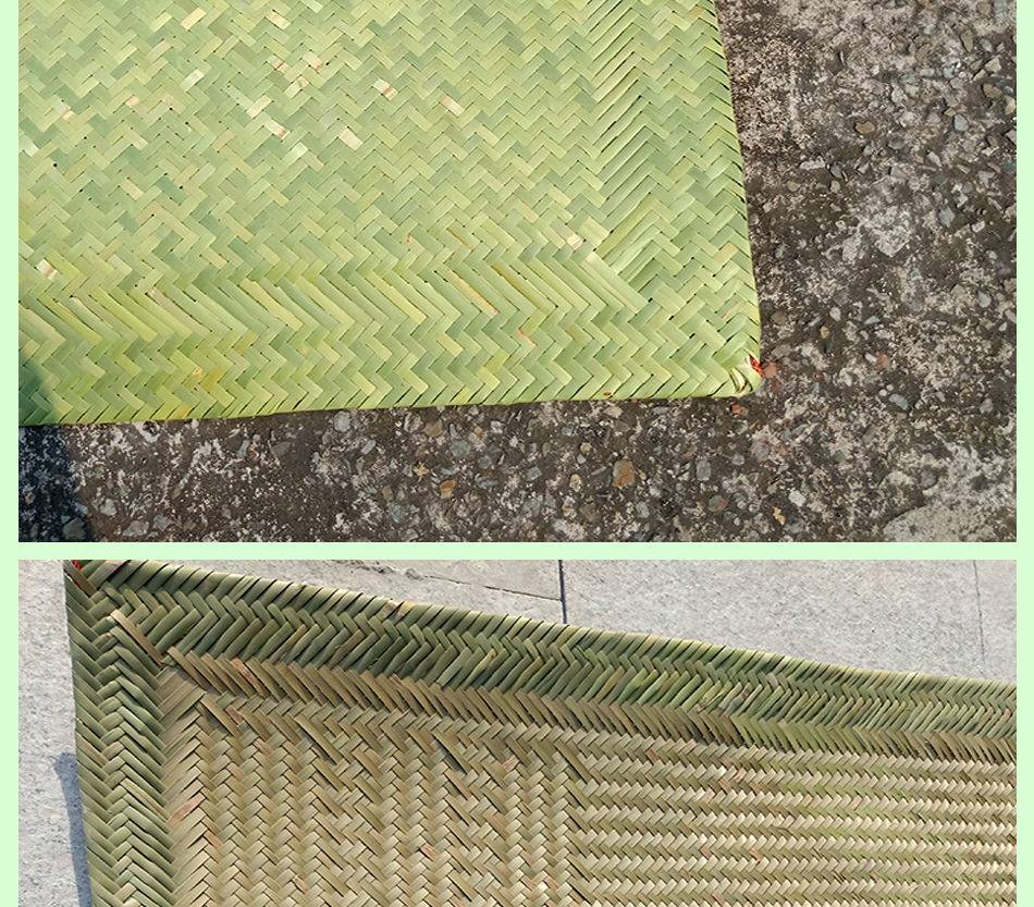 竹编凉席手工双人床竹席老式头青篾席夏季学生冰凉席可可包边 头青