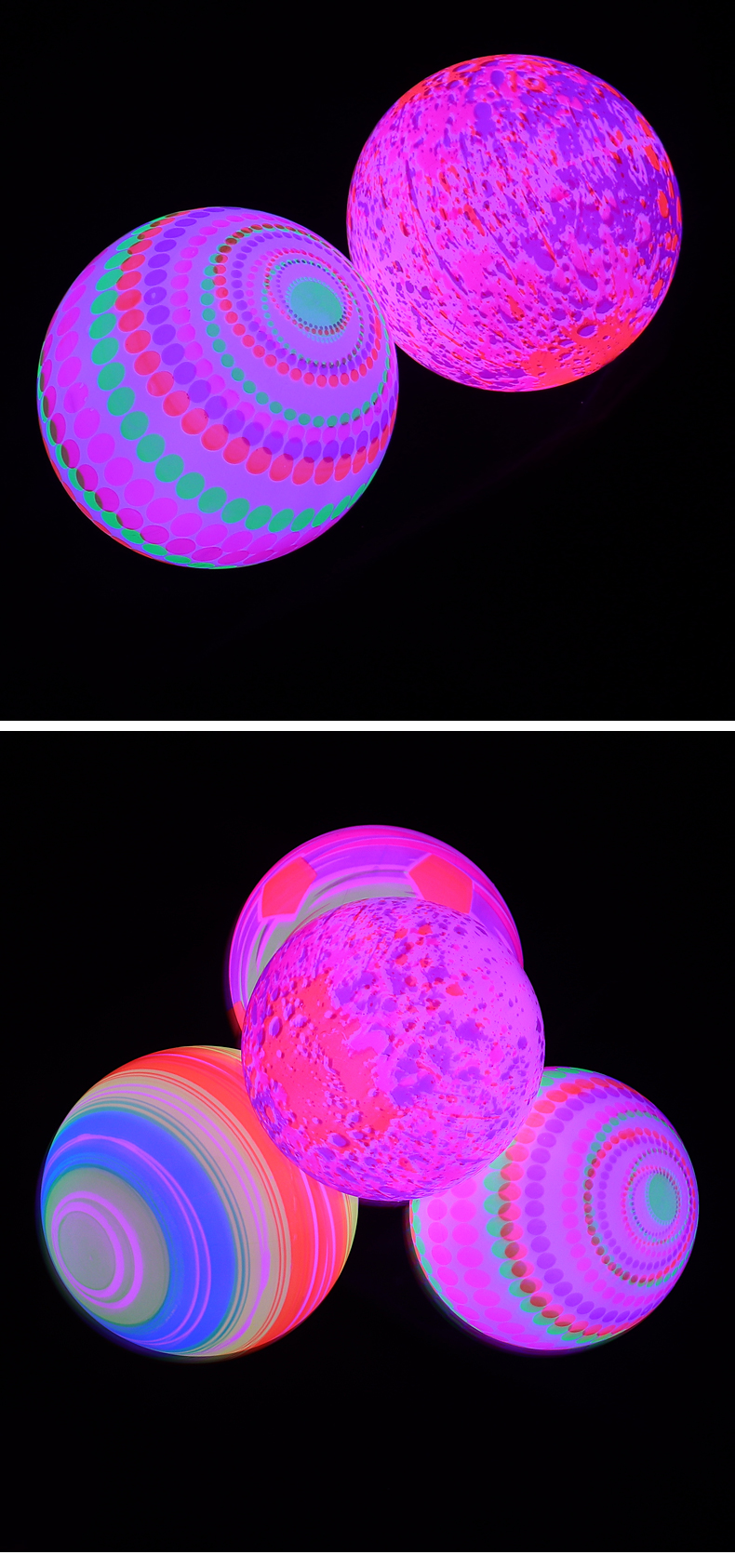 皮球4-12岁拍球拍皮球男孩夜晚会发光充气荧光弹力球儿童户外室内手拍