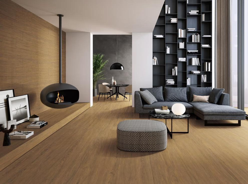 柔光精雕仿实木地砖餐厅别墅客厅瓷砖地板砖 751503j深棕色木纹【图片