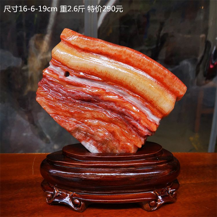 天然猪肉石 奇石矿石天然猪肉石红烧肉东坡肉五花肉石观赏石家居装饰