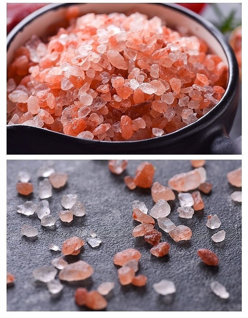 喜马拉雅玫瑰盐 红盐 粉盐天然矿物盐浴盐粗盐海盐颗粒研磨器瓶 1斤