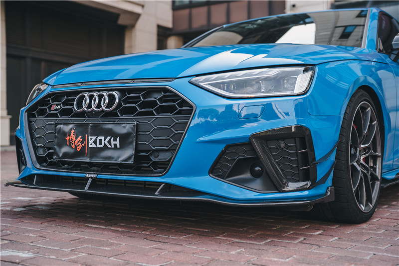 适用于2022款奥迪a4l尾翼20-22新款s4卡布尔后唇改装kel干碳前铲碳