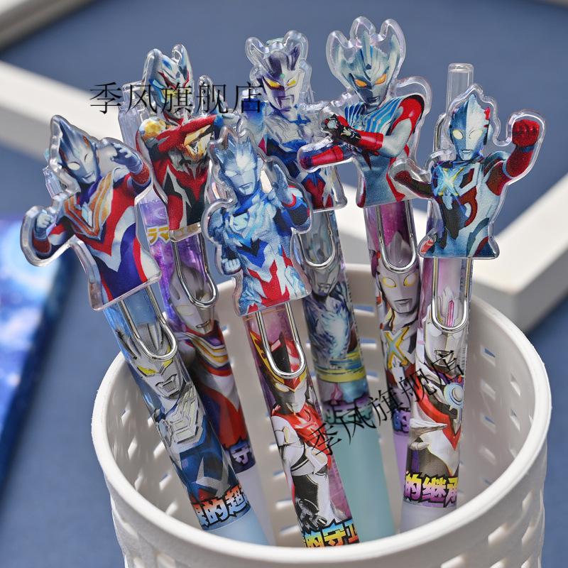 奥特曼圆珠笔 笔赛罗泽塔按动宇宙英雄卡通圆珠笔ins日系黑色5善朵