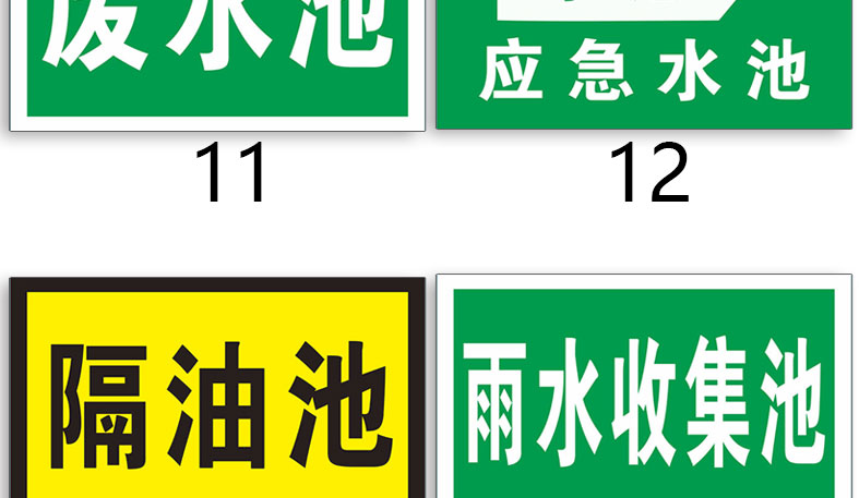 消防池應急水池汙水廢氣排放口中和池標誌牌汙水收集池標識牌廢氣監測