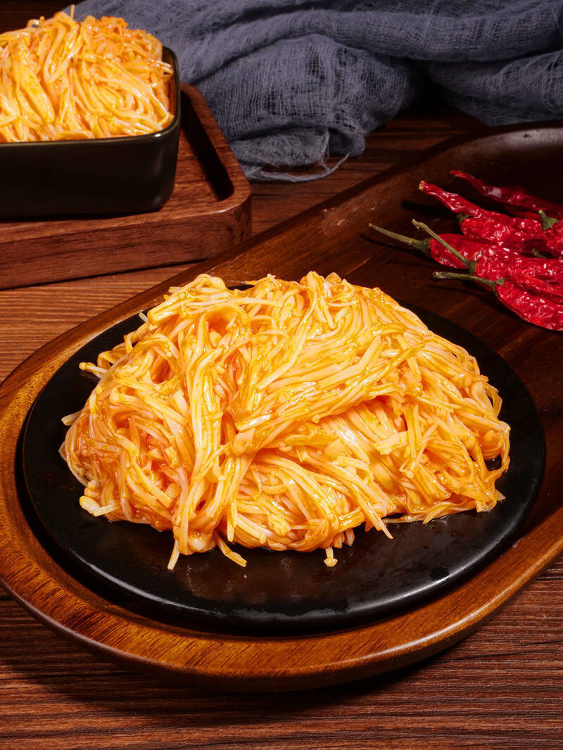 红油香辣金针菇咸菜蔬菜零食拌饭拌面凉菜下饭菜下酒菜菜即食 香辣