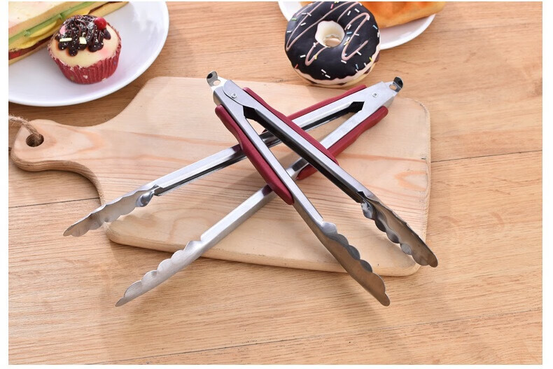 商用不锈钢食品夹防烫夹手抓饼夹子烧烤夹家用烙饼夹面包夹快餐夹