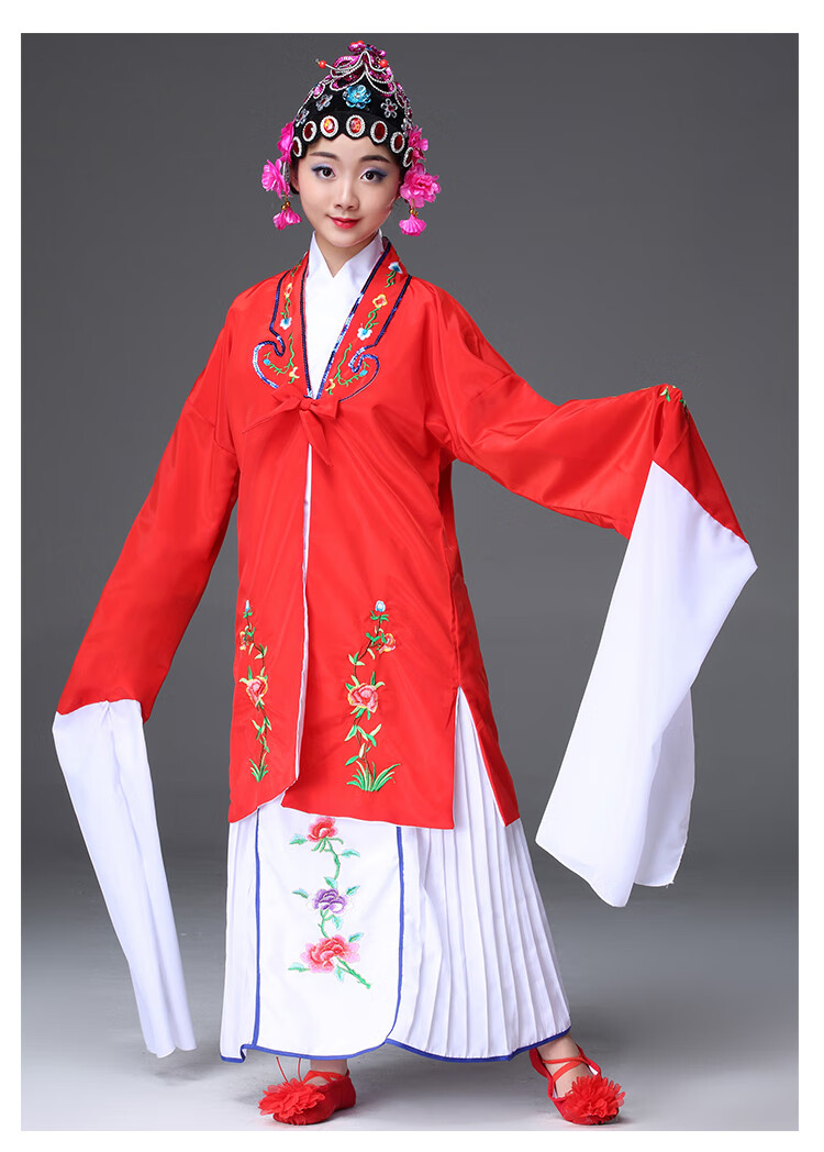 儿童京剧戏服俏花旦古装演出服中国风戏曲服装黄梅戏青衣女练功豫