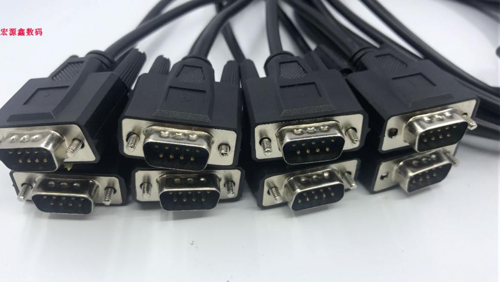 多串口卡cp168upci转db62转db25针x8并口25针一拖八62针