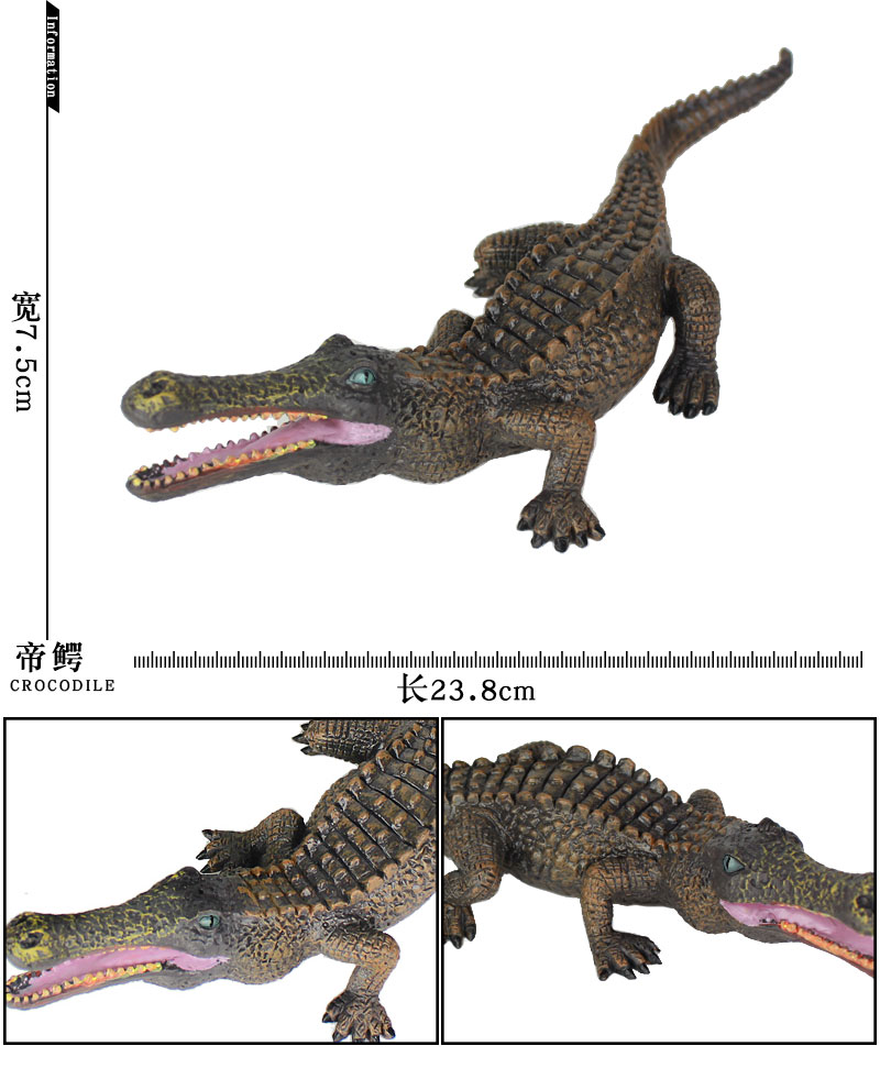 鳄鱼玩具学识仿真鳄鱼模型大号软胶帝鳄扬子鳄尼罗鳄野猪鳄儿童男孩