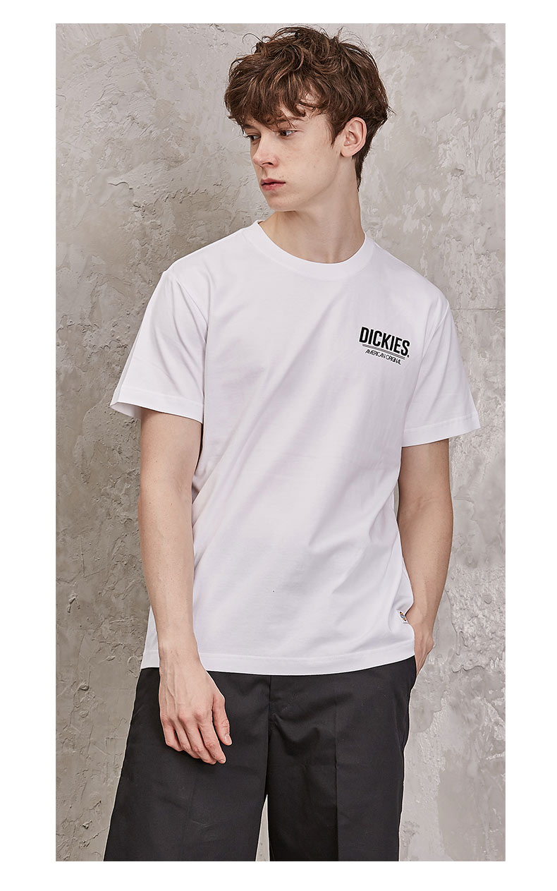 帝客dickies背面logo印花tee 男士左胸字母印花休闲版型袖t恤 dk