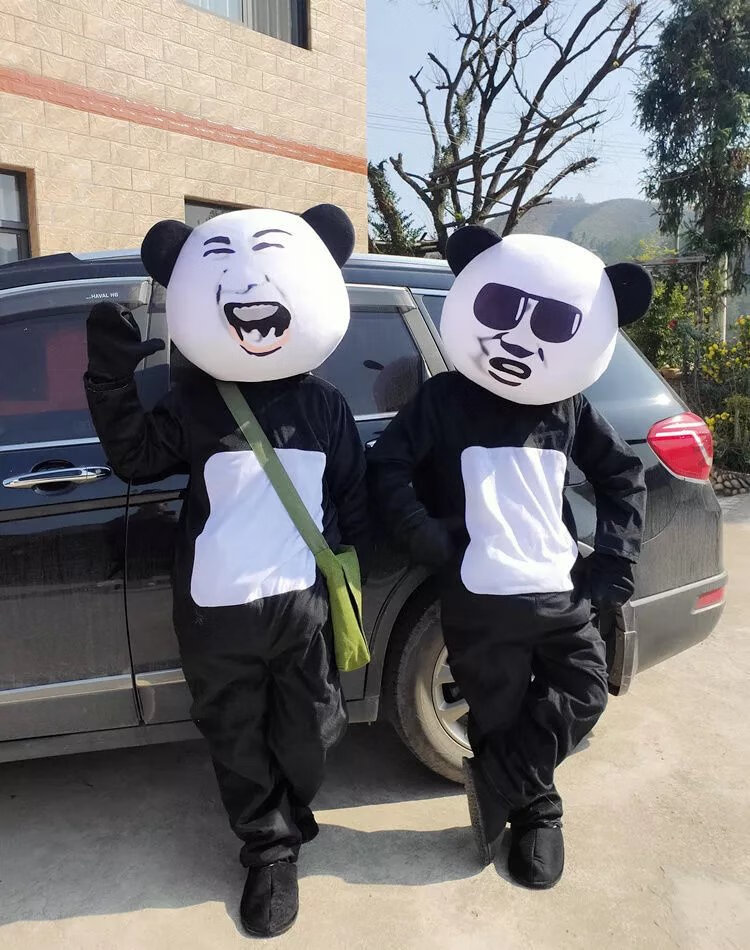 康斯奴卡通人偶服装抖音同款搞笑红炸街熊猫头表情包玩偶服装沙雕