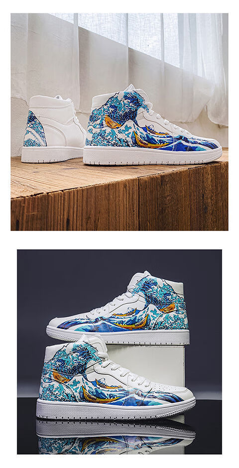 动漫海贼王aj空军一号高帮板鞋男篮球运动鞋女鞋学生透气情侣莆田