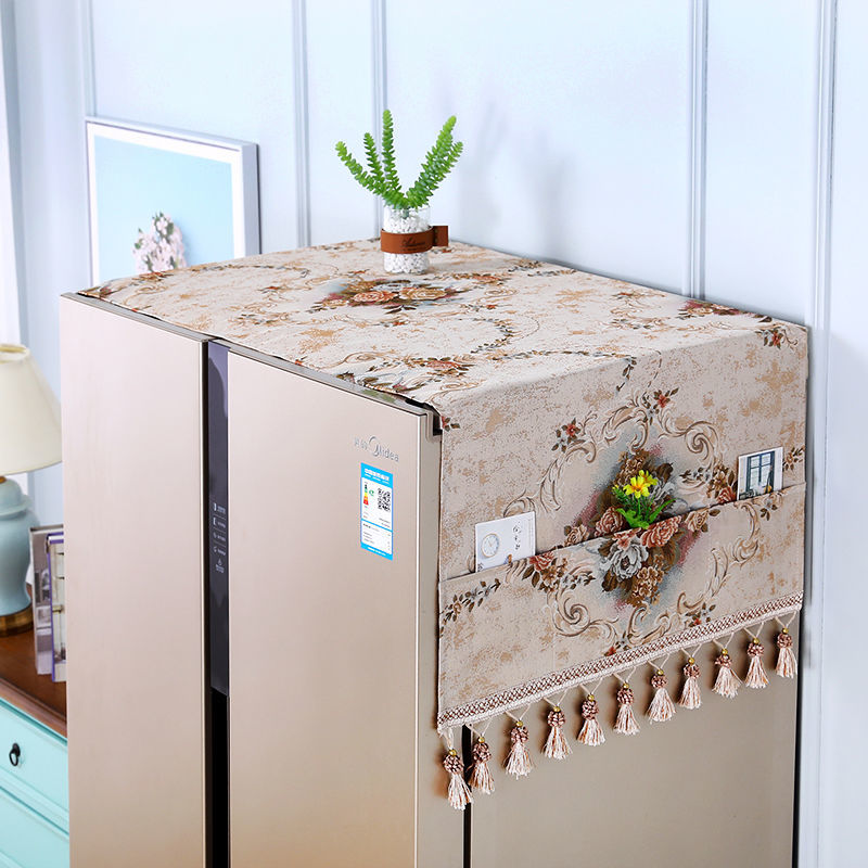 冰箱盖布防尘罩冰箱巾欧式简约现代家用对开冰箱套单开门海尔立式保护