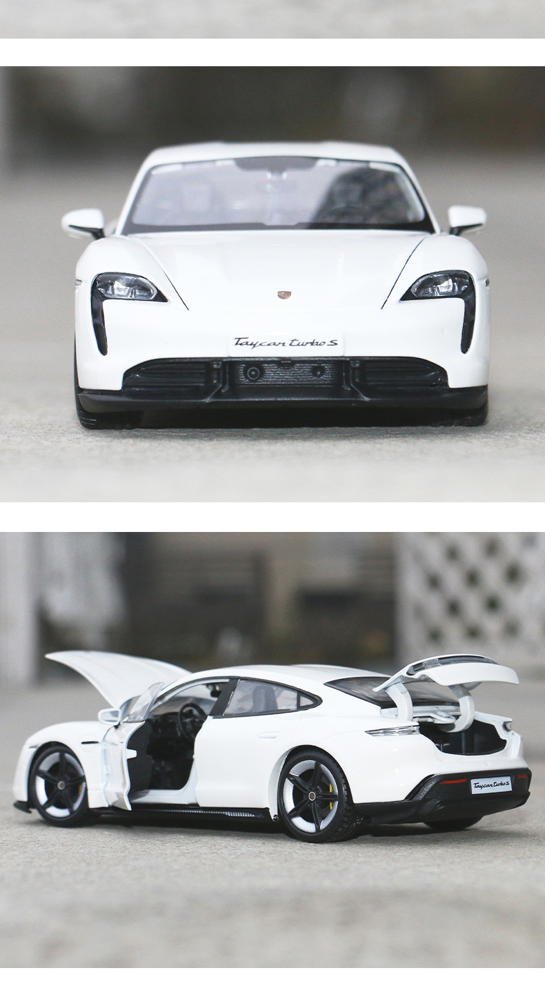 车模跑车模型男孩男生礼物摆件 #21098保时捷taycan-白色【图片 价格