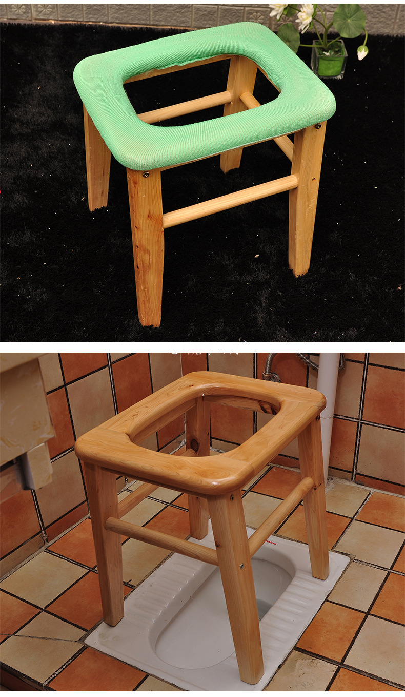 2020年新款实木马桶凳 老人坐便椅 木质凳子坐便器可折叠厕所简易马桶