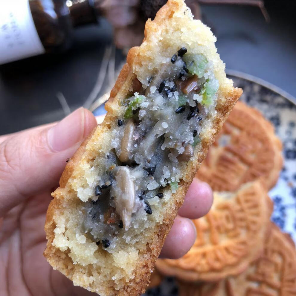 烟台机关食堂八宝月饼袋装5斤中秋五仁板栗豆沙 八宝一斤四个【图片