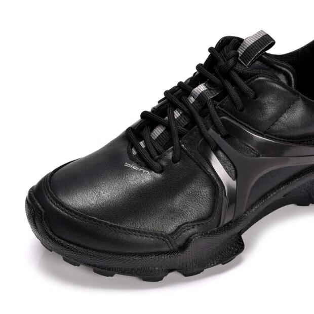 ecco/爱步男鞋2021秋新款真皮户外运动休闲鞋潮健步c踪迹803124 黑色