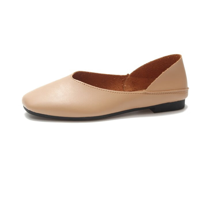 西域骆驼 2019韩版春夏季复古奶奶鞋浅口百搭平底单鞋女鞋方头平跟