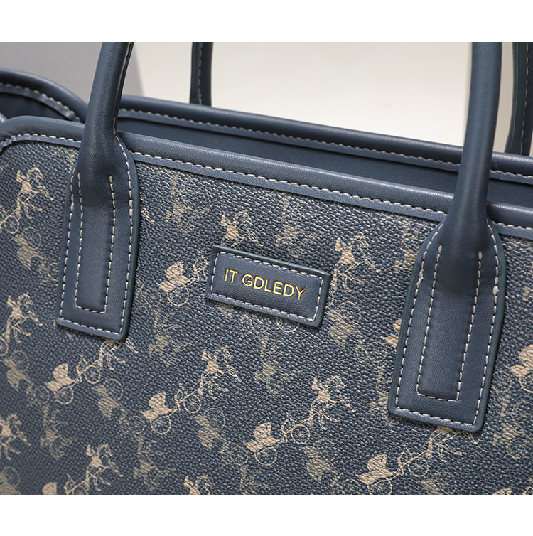 香港itgdledy轻奢老花托特包斜挎2022春季新款手提单肩包 蓝色 不礼盒