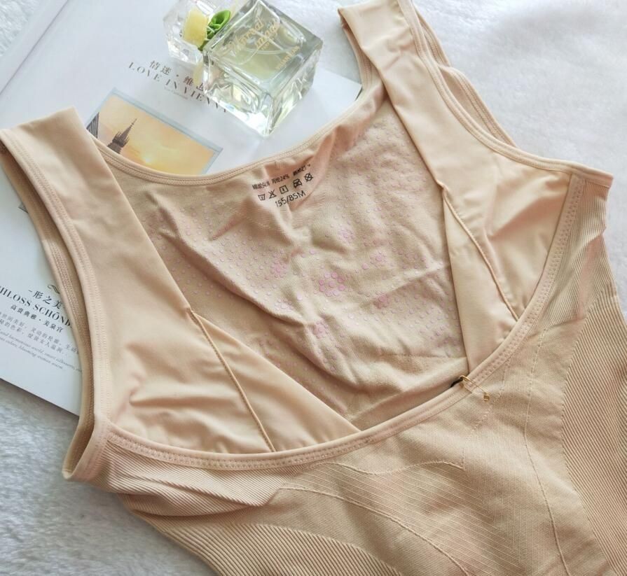 爱美莱5523远红外连体塑身内衣收腹束腰提臀产后修复塑形养生衣 黑色