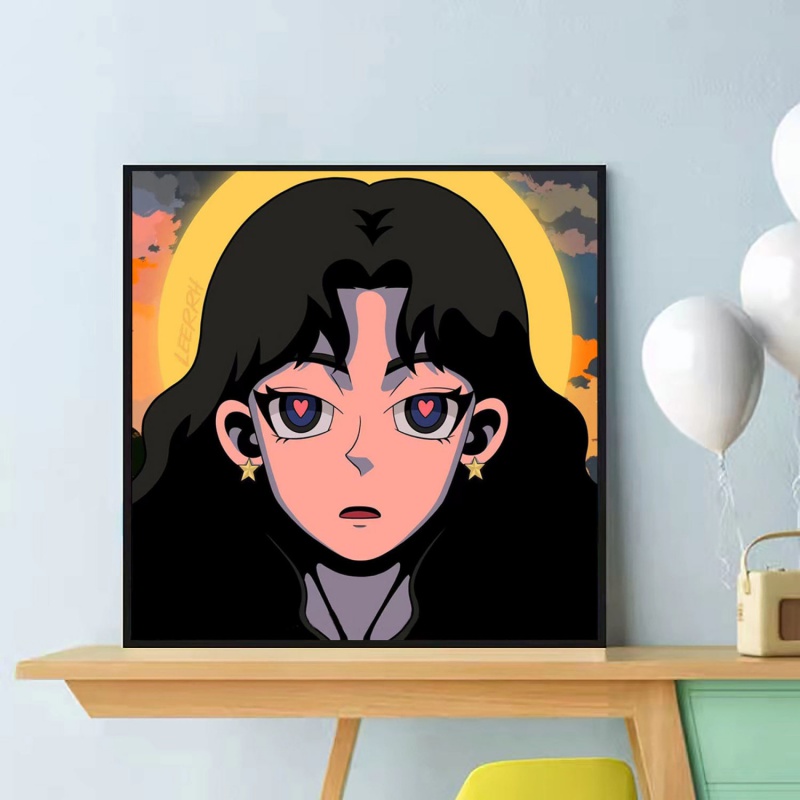 润华年动漫diy数字油画填色送礼男女生ins网红潮图涂色卧室装饰画 q