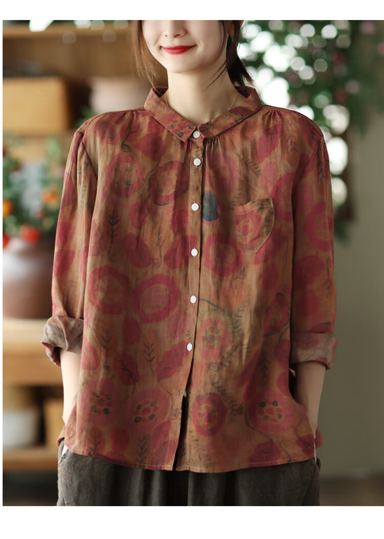 素素原创轻奢 素订棉麻夏款女装官方素素女王棉麻长袖2022春秋季新款