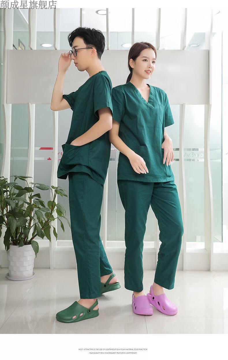 手术室防滑包头拖鞋医护人员鞋凉鞋手术鞋男女医生护士洞洞鞋 蓝色