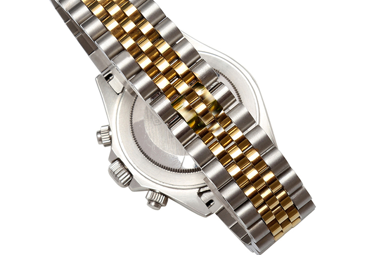 适配适用实心钢带代用劳力士蚝式恒动日志不锈钢手表链男女20mm表带弧