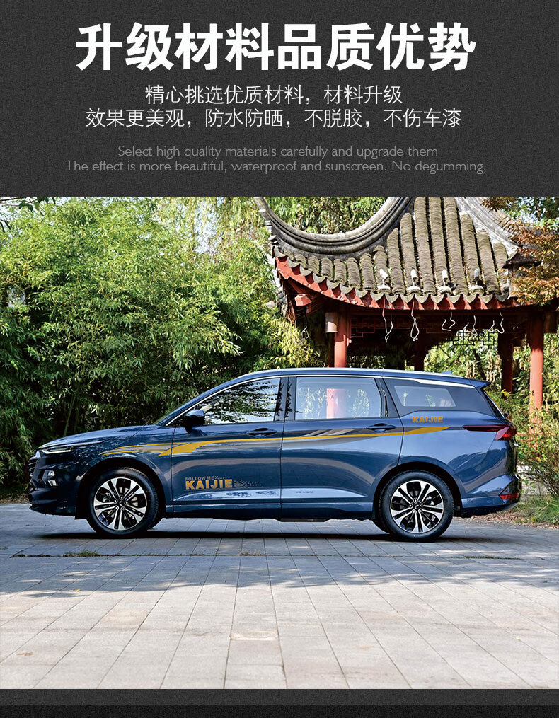 五菱凯捷改装专用装饰车贴腰线车门贴纸车身原车彩条拉花 款一 腰线