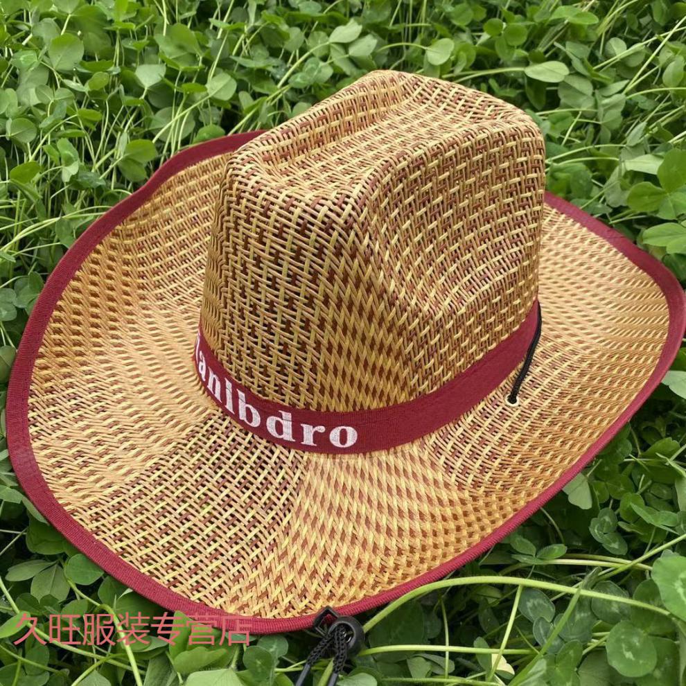 干农活草帽子 夏季男女防晒帽农民草帽遮阳防水帽子可印字劳保用品大