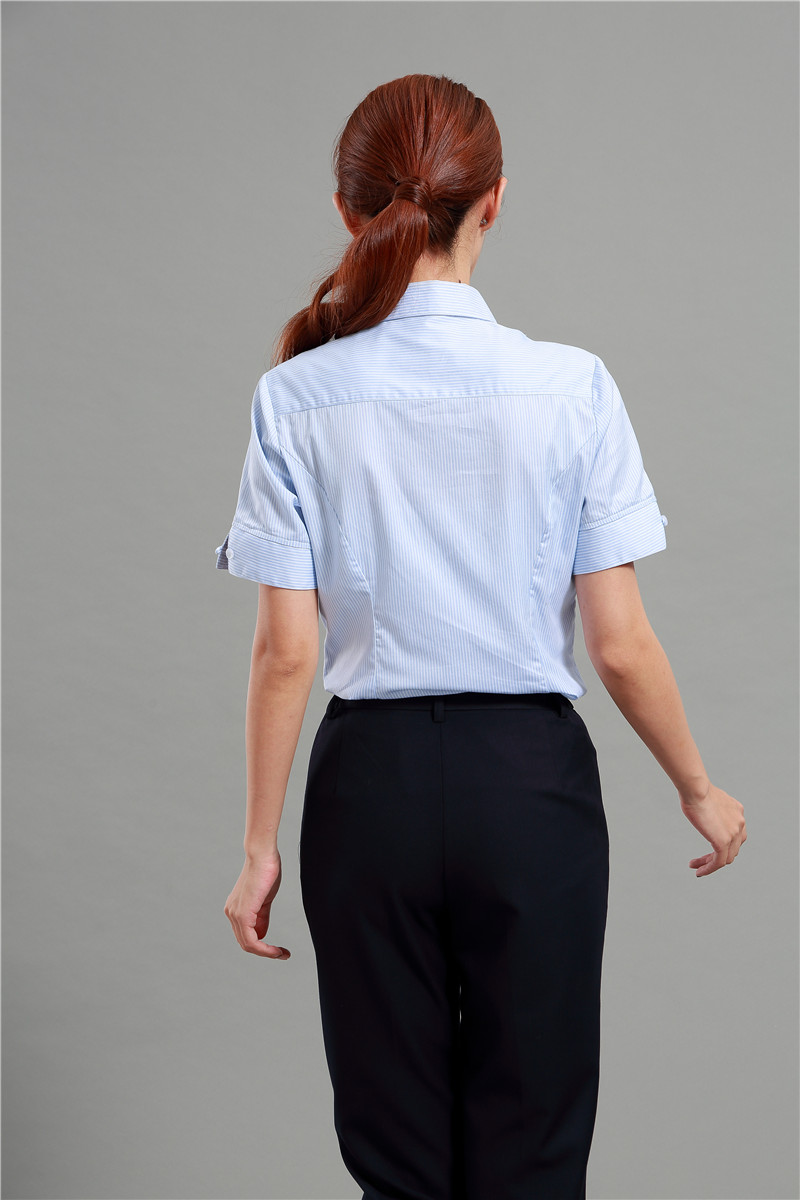 浦发银行行服女衬衫长短袖衬衫条纹工装面试职业装浦行金融保险制服