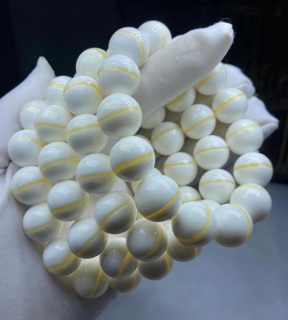 天然砗砗手串天然金丝白贝壳手串男108颗玉化珠子单圈手持佛珠手链女