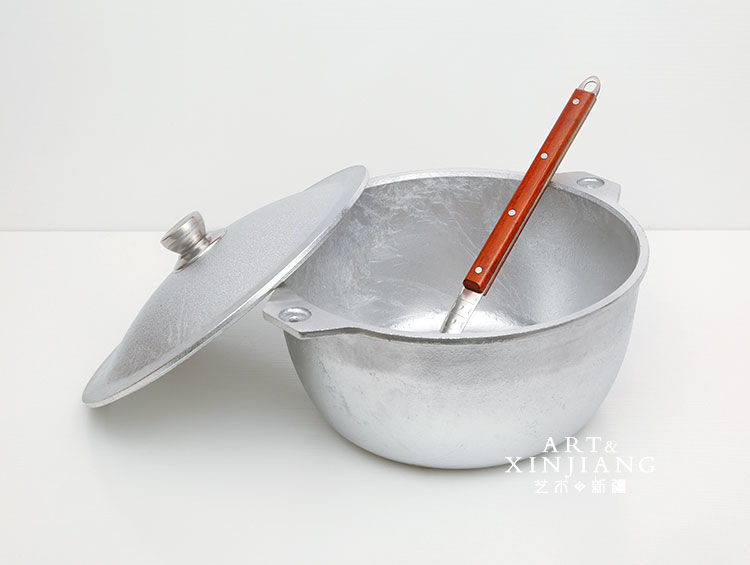 抓饭锅深锅正宗新疆抓饭锅加厚手工炒锅家用老式铝制特厚商用铝锅平底