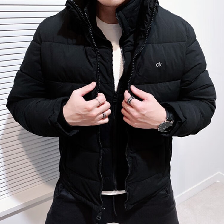 calvin klein/ck男装 卡尔文·克莱恩男 秋冬立领保暖棉服男 假两件