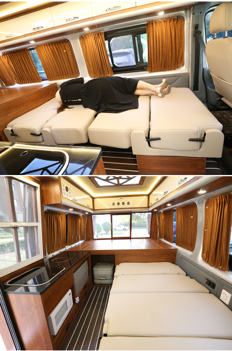 趣奇酷【房车用品大全】房车卡座双人商务车座椅多功能折叠床放平大通