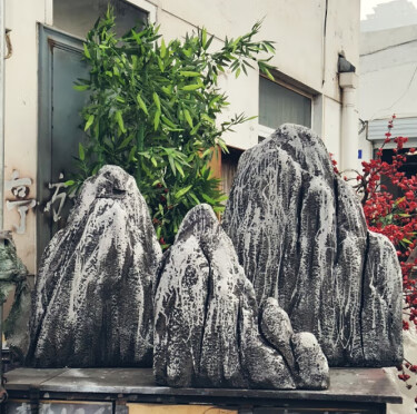 泡沫石头定制仿真假山造景摄影塑雕舞台演出石头道具高密度泡沫雪浪石