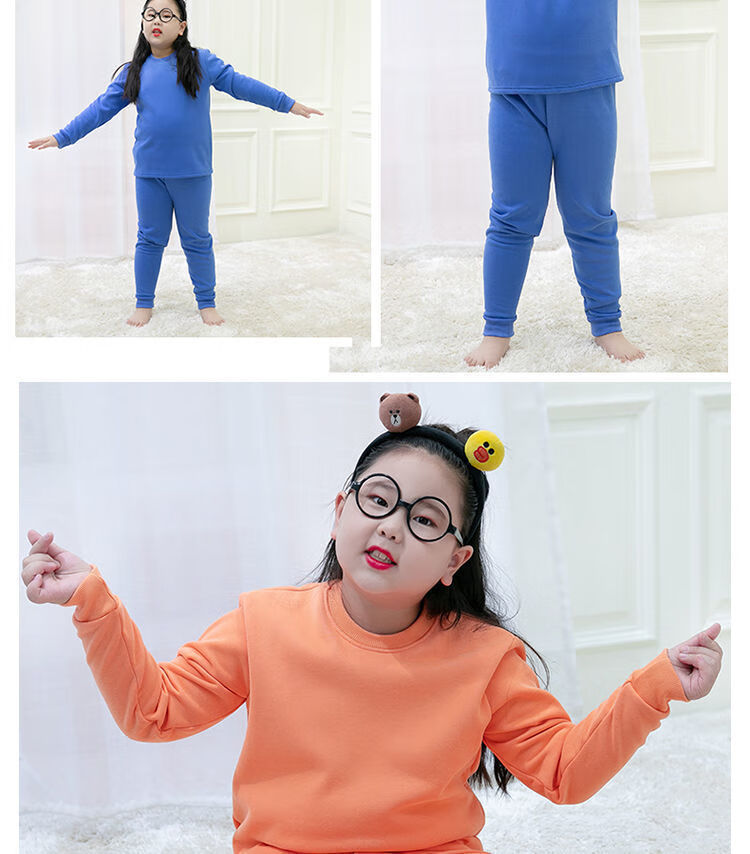 胖童秋衣秋裤女中大童加肥加大码小女孩子女生青少年中小学生衬衣衬裤