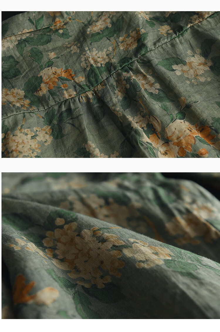 素素原创轻奢 素订棉麻夏款女装官方素素女王棉麻长袖2022春秋季新款