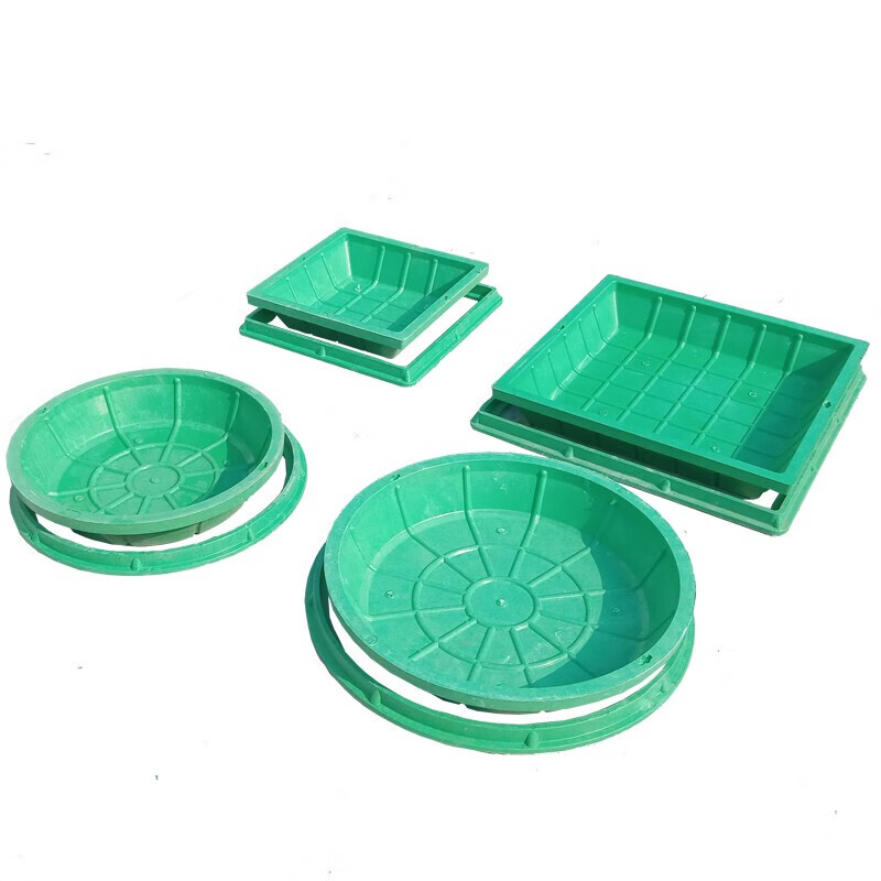 下沉式700圆形方形草坪井绿化smc草盆井隐形树脂复合植草种植井盖(5个