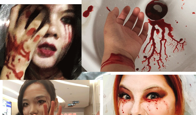 假血浆女伤口道具万圣节化妆cos吐血吸血鬼用品脸部伤妆容 陈血50ml