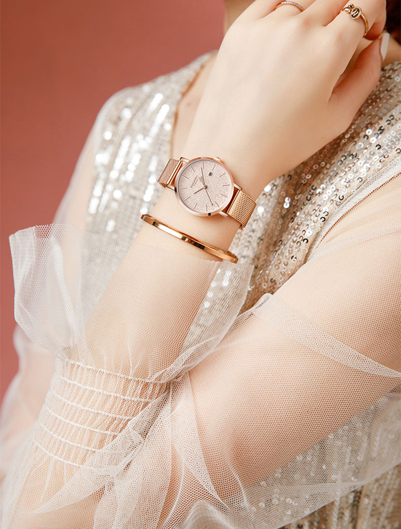 ck施华洛世奇锆小ck满天星手表女士轻奢小众感高端学生防水七夕情人节