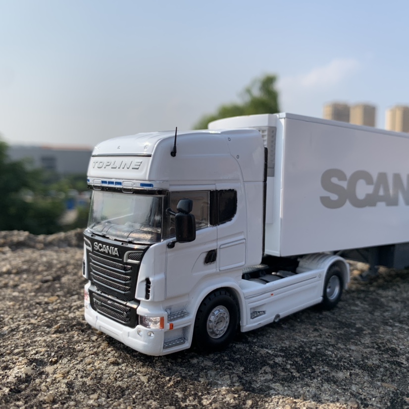 150斯堪尼亚重型半挂车合金货车模型摆件定制