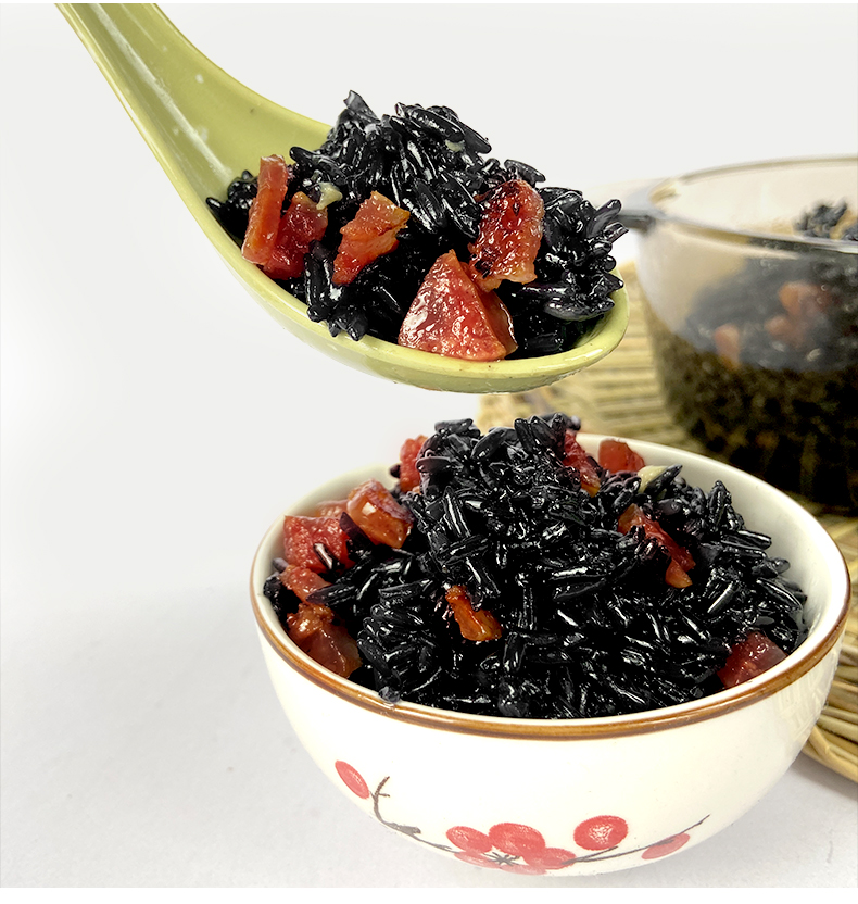 广西三月三黑米饭开袋即食灵山特产小吃五色植物染料乌糯米饭袋装 1斤