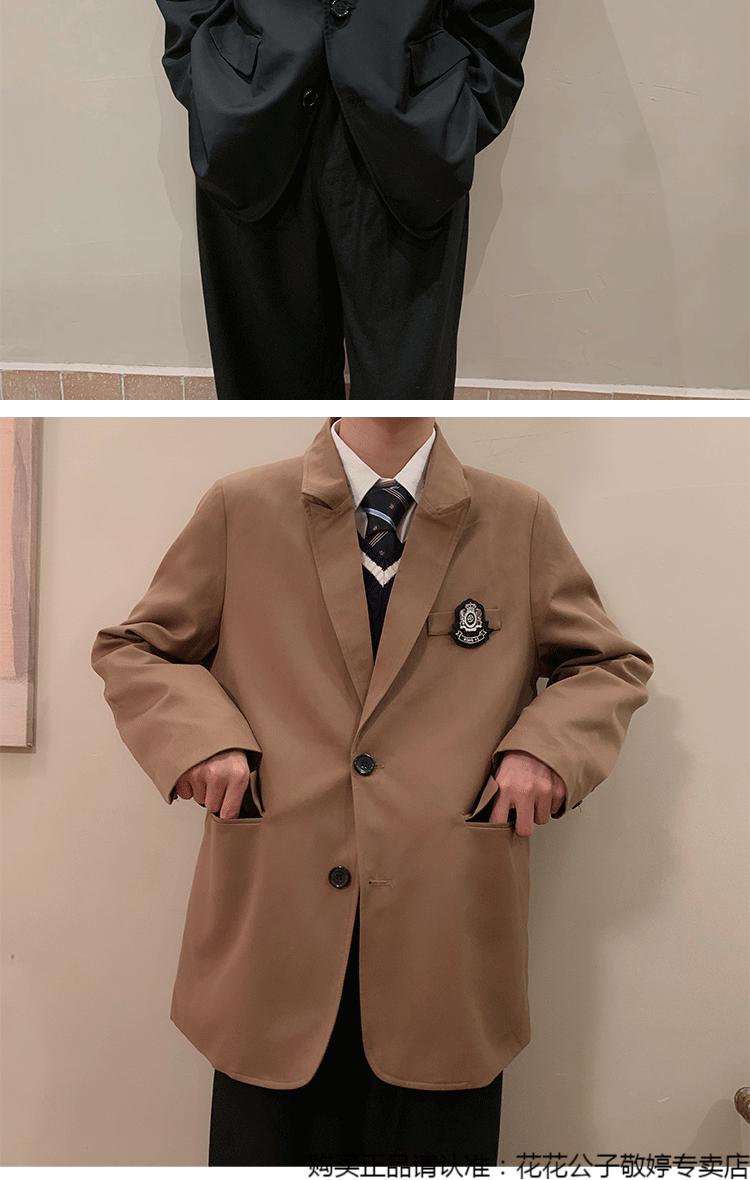 花花公子dk制服男jk西服女情侣装西装秋装休闲帅气男生新款纯色jk套装