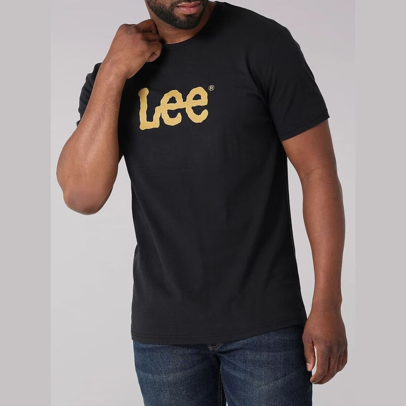 lee李 男士纯棉短袖 纯色宽松舒适透气 日常休闲百搭时尚 t恤夏