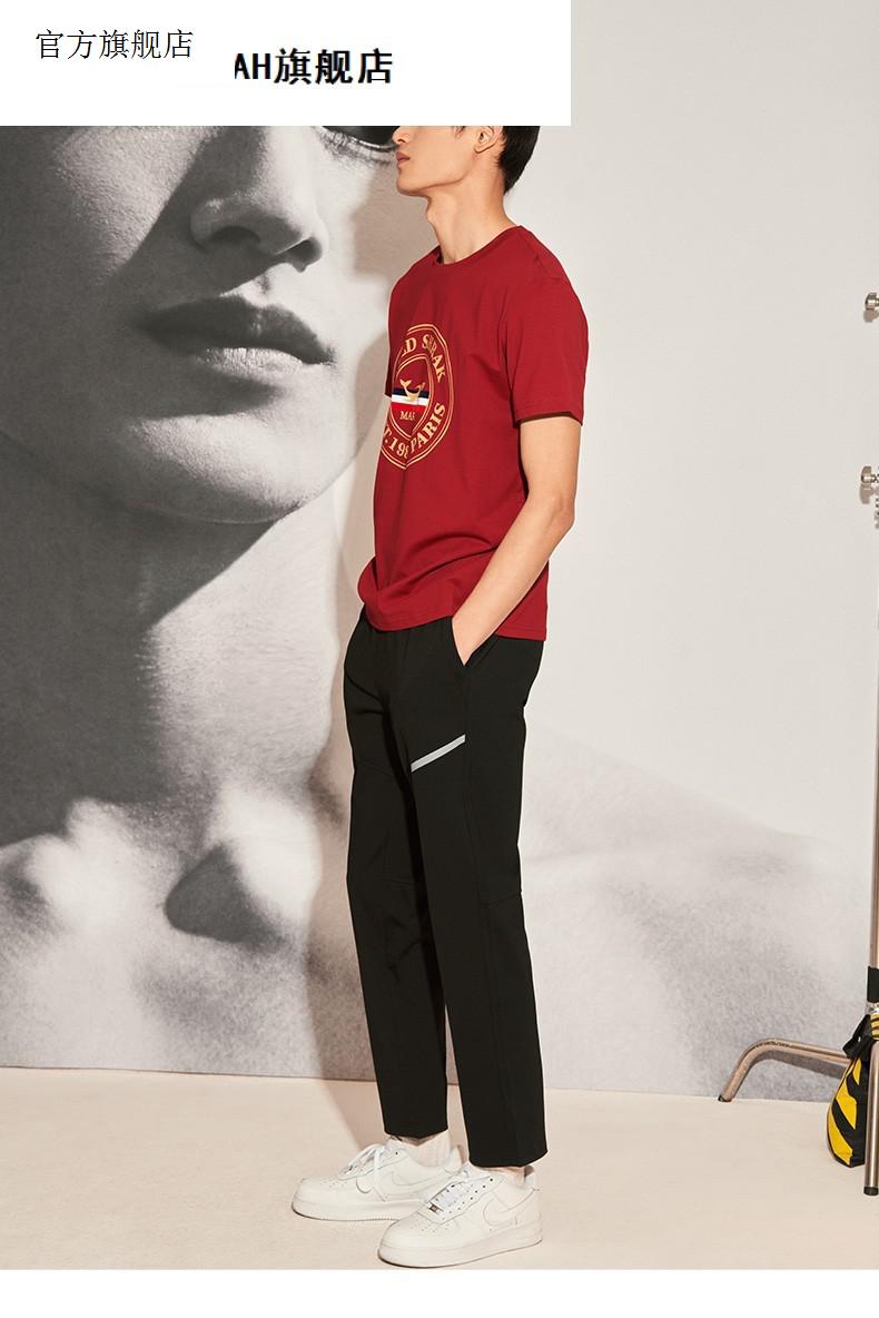 意大利古老男装金鲨短袖t恤男士纯棉个性字母纯棉印花圆领半袖体恤