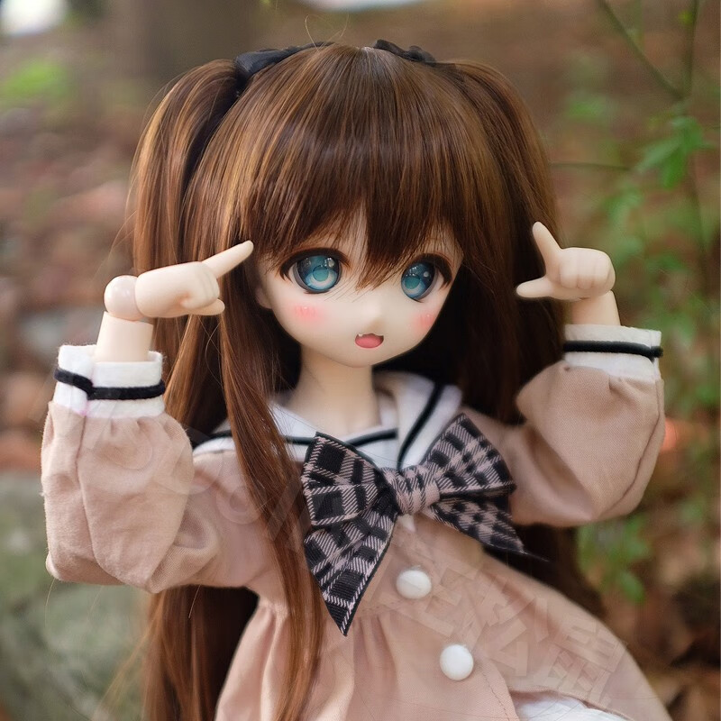 熊妹bjd娃娃猫王松鼠 3分bjd娃娃假发 卷发双马尾三分娃用 dd/mdd熊妹