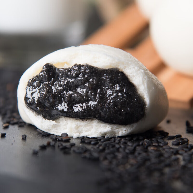 芝麻包子510g15个馒头麻蓉包早餐速冻食品半成品加热早点面食 芝麻包