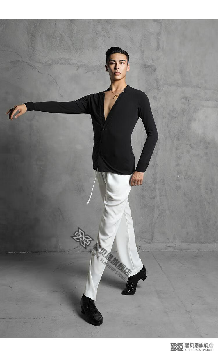 【京质精选】丹保罗同款zym拉丁服男zym20603男士拉丁舞服上衣国标舞